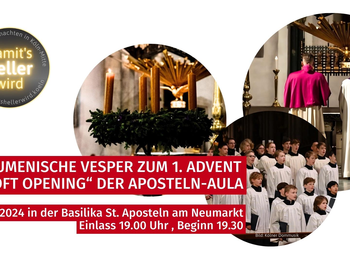 Ökumenische Vesper zum 1. Advent „Soft Opening“ der Aposteln-Aula (1920 x 1080 px)